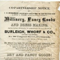 Burleigh, Whorf & Co. (Congress Street), co-partnership notice