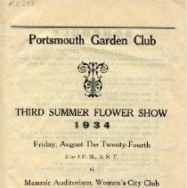 Portsmouth Garden Club: Third Summer Flower Show.