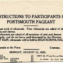 Instructions to participants of Portsmouth Pageant