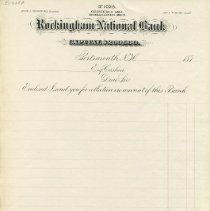 Rockingham National Bank [blank deposit sheet]