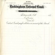 Rockingham National Bank [blank deposit sheet]