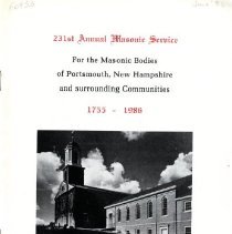 231st Annual Masonic Service for the Masonic bodies of Portsmouth, New Hampshire and surrounding communities, 1755-1986, Saint John's Church, Portsmouth, New Hampshire, Feast of Saint John Baptist, Sunday, Jun. 22, 1986.