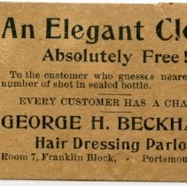 George H. Beckham's Hair Dressing Parlor (Franklin Block)