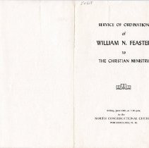 Service of ordination of William N. Feaster to the Christian Ministry,