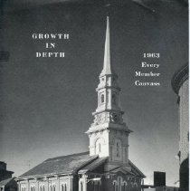 Growth in depth, 1963 every member canvass. North Congregational Church, Portsmouth, New Hampshire.