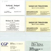 Japanese business cards from centennial celebration of the Treaty of Portsmouth