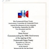 Portsmouth Peace Treaty Anniversary Committee State Dinner