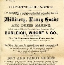 Burleigh, Whorf & Co. (Congress Street), co-partnership notice