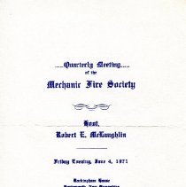 Quarterly Meeting of the Mechanic Fire Society (June 4, 1971)