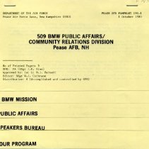 509 BMW Public Affairs/Community Relations Division Pease AFB, NH.