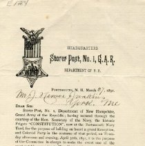 Grand Reception and Colonial Party invitation