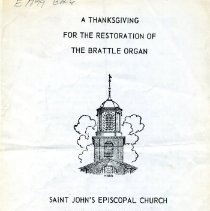 A Thanksgiving for the Restoration of the Brattle Organ, Jul. 18, 1965.