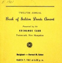 Twelfth Annual Book of Golden Deeds Award