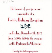 Festive Holiday Reception Invitation, 2012