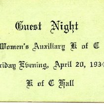 Guest night Women's Auxiliary Knights of Columbus