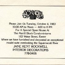 Ferris Bavicchi Ephemera Collection, September-October, 1983.