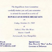 Ferris Bavicchi Ephemera Collection, September-October, 1983.