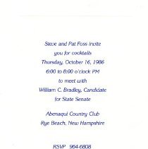 Bavicchi Ephemera Collection, October, 1986.