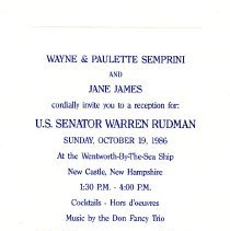 Bavicchi Ephemera Collection, October, 1986.