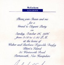 Bavicchi Ephemera Collection, October, 1986.