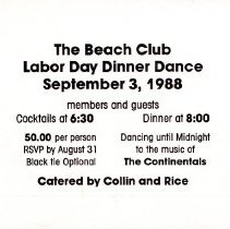 Bavicchi Ephemera Collection, September, 1988.