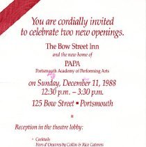 Bavicchi Ephemera Collection, November-December, 1988.