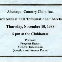 Bavicchi Ephemera Collection, November-December, 1988.