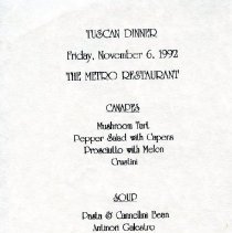 Bavicchi Ephemera Collection, November-December, 1992.