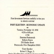 Bavicchi Ephemera Collection, November-December, 1992.