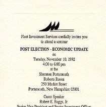 Bavicchi Ephemera Collection, November-December, 1992.