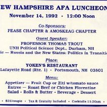 Bavicchi Ephemera Collection, November-December, 1992.