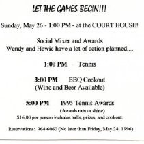 Bavicchi Ephemera Collection, May-June, 1996.