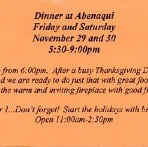 Bavicchi Ephemera Collection, November-December, 1996.