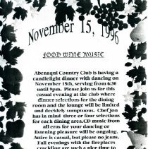 Bavicchi Ephemera Collection, November-December, 1996.