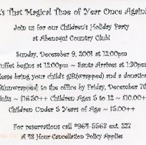 Bavicchi Ephemera Collection, November-December, 2001