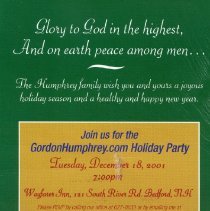 Bavicchi Ephemera Collection, November-December, 2001