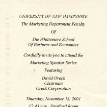 Bavicchi Ephemera Collection, November-December, 2001