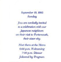 Sister City Dinner, Sept. 10, 1995.