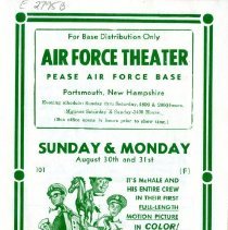 Air Force Theater, Pease Air Force Base, Portsmouth, N.H., August, 1964. "For Base Distribution Only"