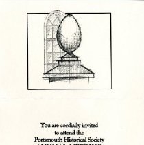 You are cordially invited to attend the Portsmouth Historical Society Annual Meeting, Apr. 26. 1996.