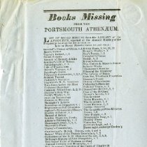 Books Missing from the Portsmouth Athenaeum (Jan. 17, 1846)