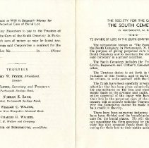 The Society for the care of the South Cemetery in Portsmouth, N.H.