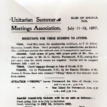 Unitarian Summer Meeting Information