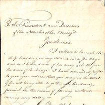 New Castle Bridge Papers, 1821-1888