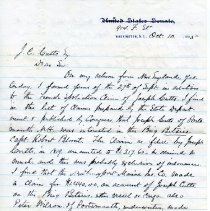 Aaron Harrison Cragin to J. C. Cutts Letters, 1885