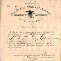 Pennell, Sally, Widow's Certificate