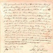 Labor contract, 1833. (Acces. #S-635).