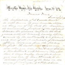 Charles Low letter, 1854