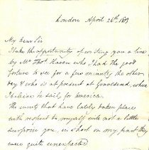 Fisher, William, Letter