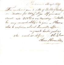 Oliver Hamilton letter to John R. Parker